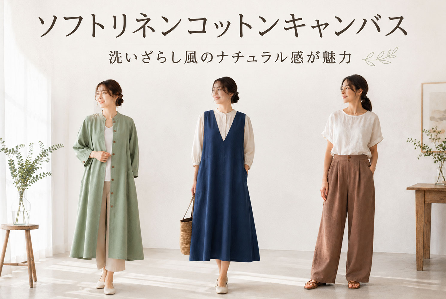 洋服作り・服地におすすめの生地：ソフトリネンコットンキャンバス