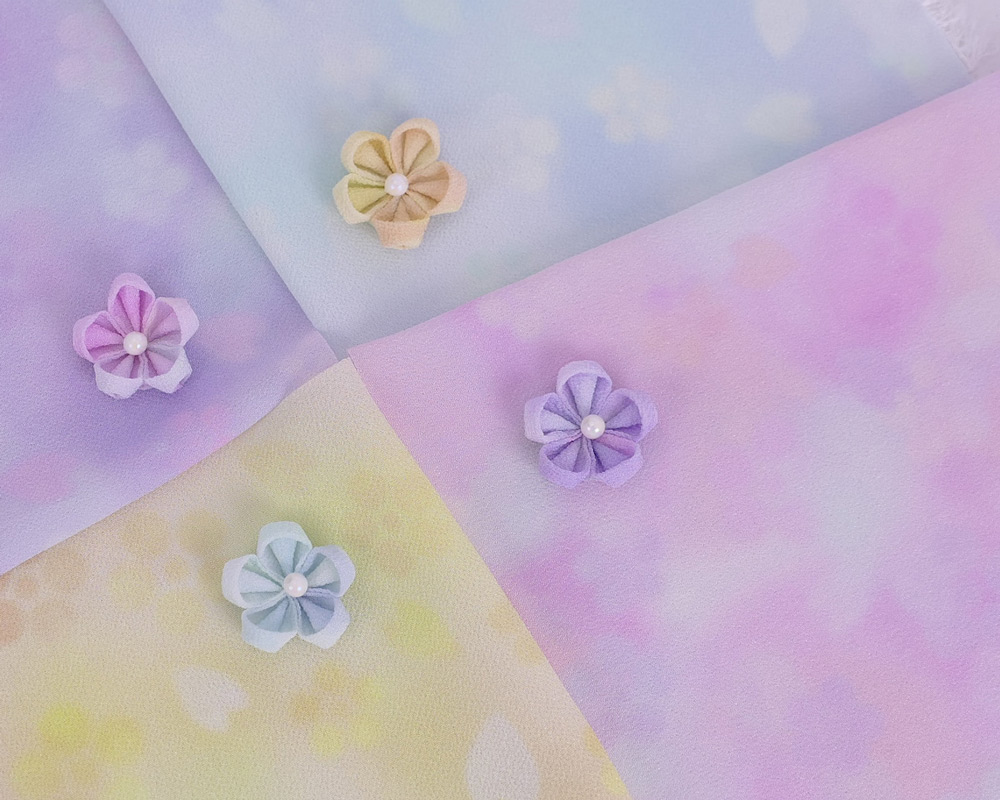一越ちりめんぼかし柄春花かげろう４色セット