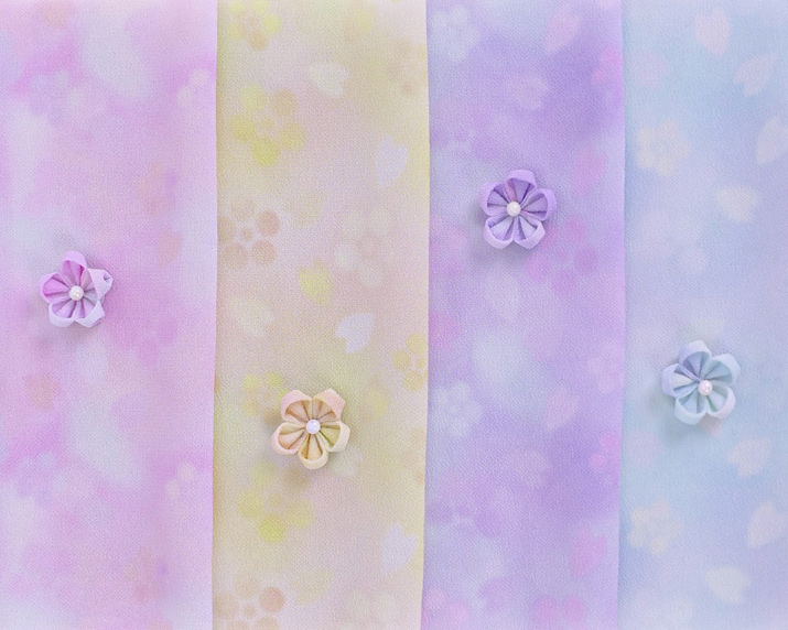 一越ちりめんぼかし柄春花かげろう４色セット