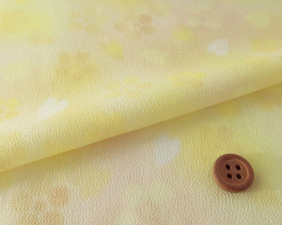 一越ちりめんぼかし柄春花かげろう黄色