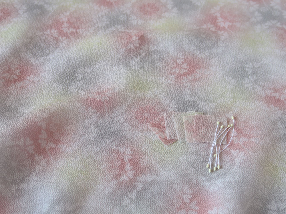 つゆつき・一越ちりめん オルレアレースぼかし(花ぐもり)幻想的で美しいぼかし柄