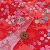 ちりめん生地・かすみ桜に手まり(赤) 10cm単位 切り売り