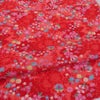 ちりめん生地・かすみ桜に手まり(赤) 10cm単位 切り売り