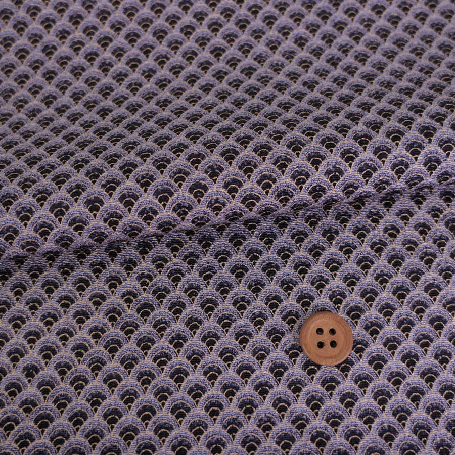 ちりめん生地 グラデーション青海波(グレイ) 10cm単位 切り売り