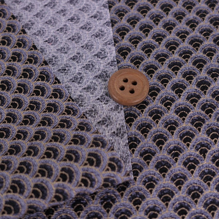 ちりめん生地 グラデーション青海波(グレイ) 10cm単位 切り売り