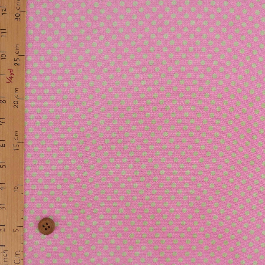 ちりめん生地・みずたま（ピンク）