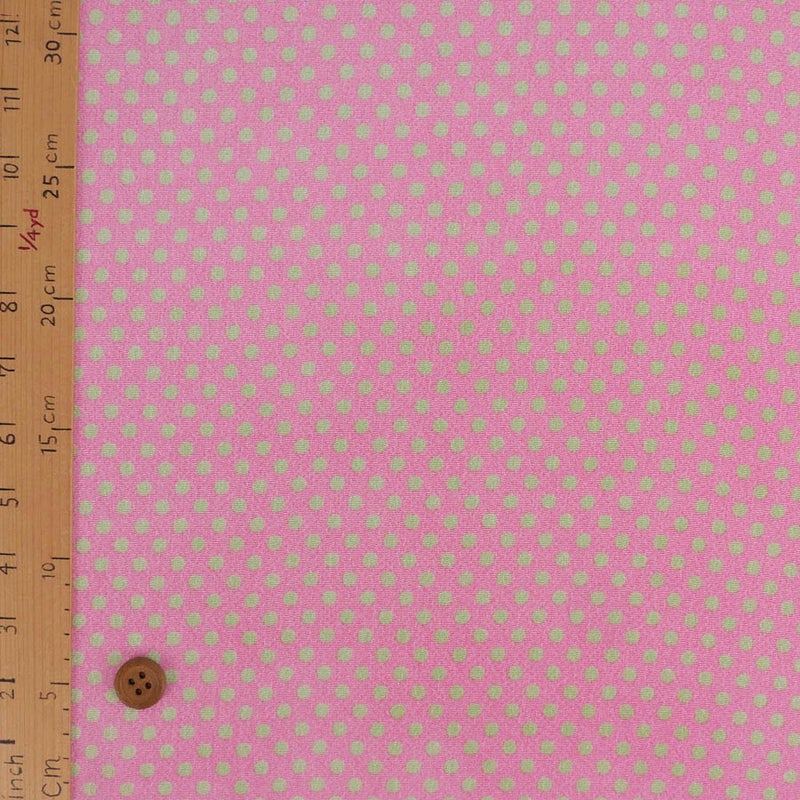 ちりめん生地・みずたま（ピンク）