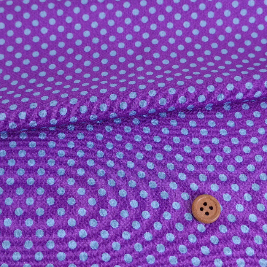 ちりめん生地・みずたま(紫) 10cm単位 切り売り