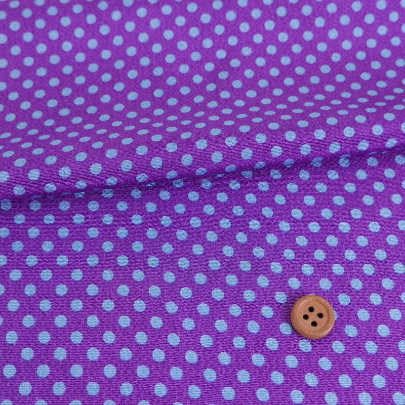 ちりめん生地・みずたま(紫) 10cm単位 切り売り