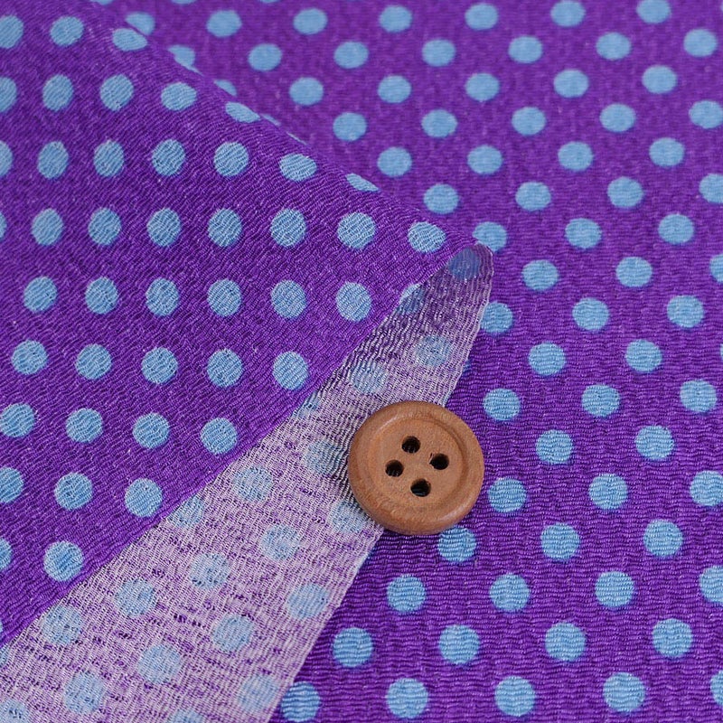 ちりめん生地・みずたま(紫) 10cm単位 切り売り