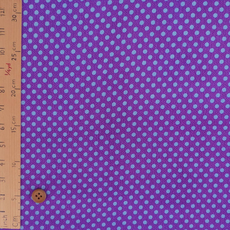 ちりめん生地・みずたま(紫) 10cm単位 切り売り