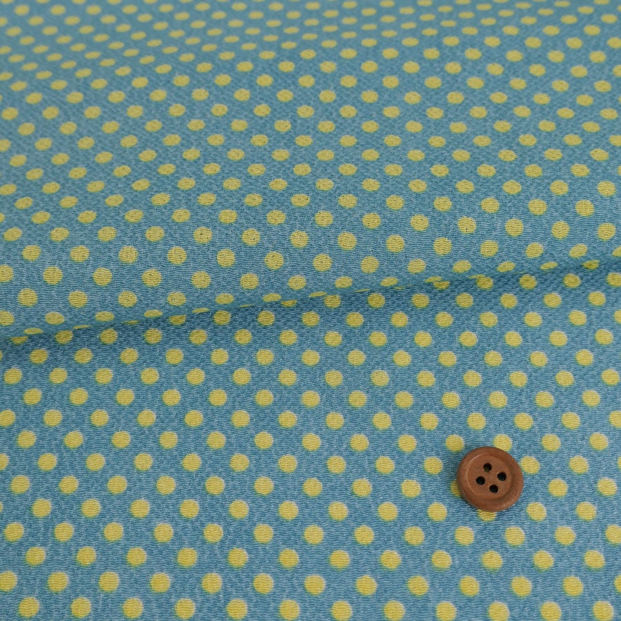 ちりめん生地・みずたま(青磁色) 10cm単位 切り売り