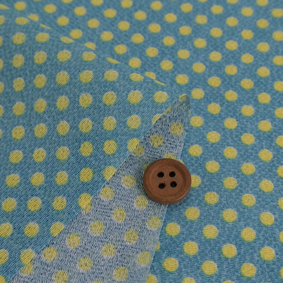 ちりめん生地・みずたま(青磁色) 10cm単位 切り売り