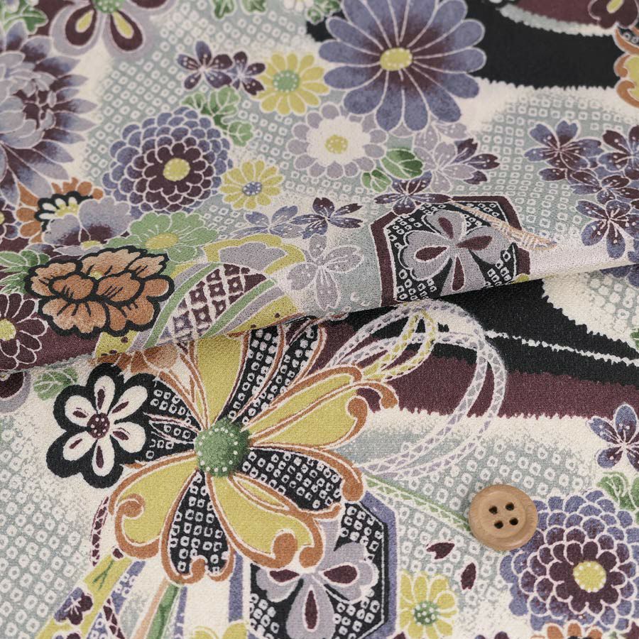 一越ちりめんランキング2位一越ちりめん・しぼりに花のし小槌文様(黒)