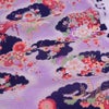 一越ちりめん・波文様に花（紫）