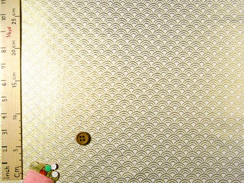 金らん・青海波(白/金) 10cm単位 切り売り |生地 和柄/和布/ちりめん