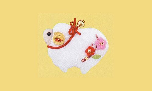 ちりめん細工パーツ（完成品）・幸ひつじ |生地 和柄/和布/ちりめん