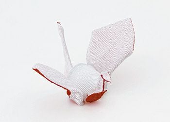吊るし飾りパーツ ちりめんつるし飾りパーツ（完成品）・鶴 |生地 和柄/和布/ちりめん