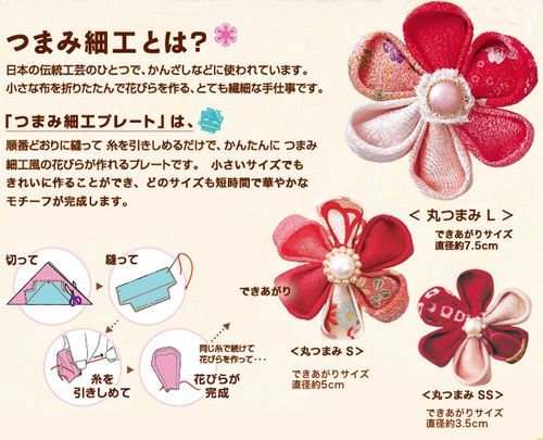 つまみ細工プレート 剣つまみSS |生地 和柄/和布/ちりめん手芸通販布がたり
