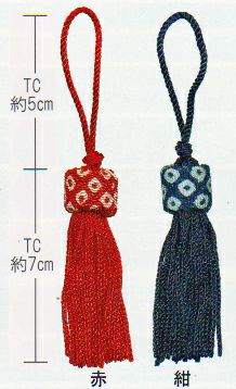 ちりめんタッセル 7cm・かのこ柄