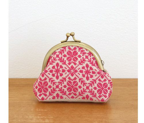 こぎんキット・がま口ポーチ丸型（ベージュ）