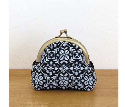 こぎんキット・がま口ポーチ丸型（黒）