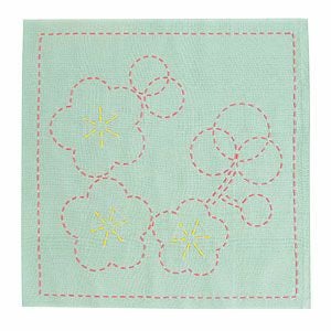 刺し子キット・みんなできちゃう らくらく刺し子花ふきん（梅）