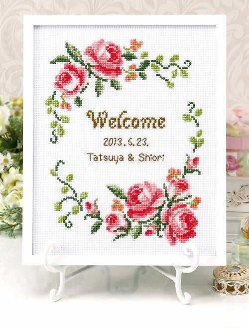 クロスステッチキット・ローズウェルカムボード グレイスフルローズ