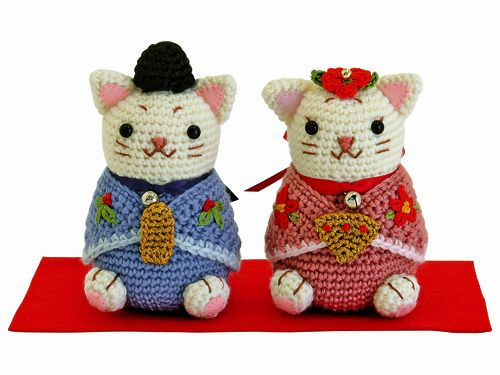 あみぐるみキット・雛にゃんこ |生地 和柄/和布/ちりめん手芸通販布がたり