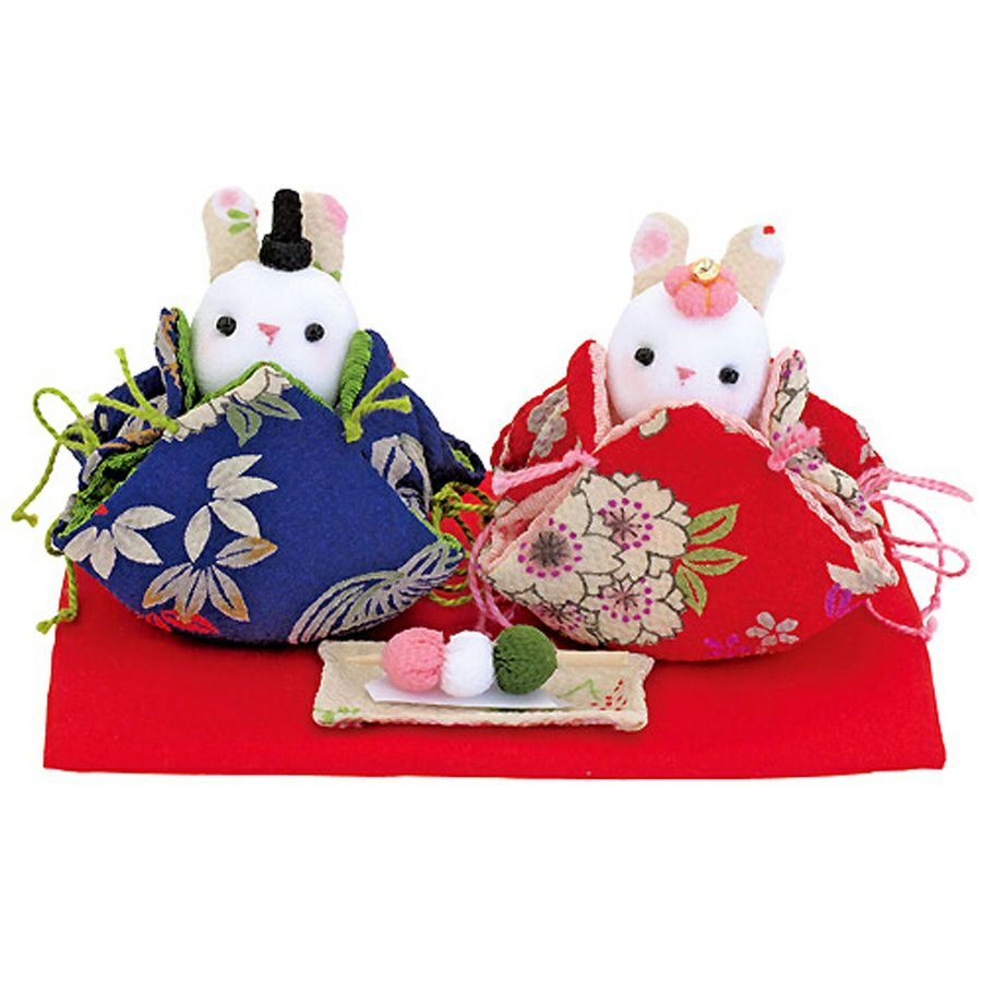 キット・ちりめんうさぎ雛 |生地 和柄/和布/ちりめん手芸通販布がたり