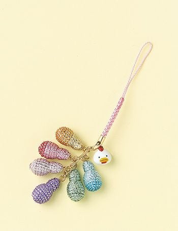 キット・メタリックヤーンで作る 身代わり瓢箪ストラップ・酉（とり）