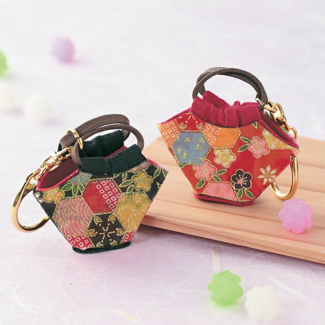 キット・和のミニバッグキーホルダー（和花柄） |生地 和柄/和布