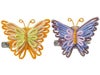 キット・メタリックヤーンで作る きらきら蝶のブローチ（オレンジ・パープル）