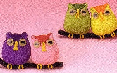 キット・雅びつるし飾り単品・仲良しふくろう |生地 和柄/和布