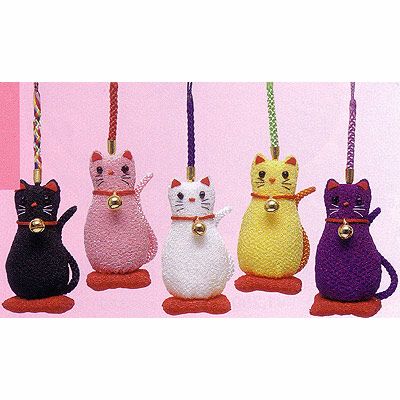 キット・ちりめん手芸 五色の招き猫 |生地 和柄/和布/ちりめん手芸通販