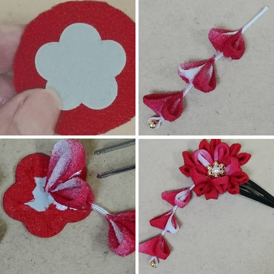 ちりめん細工　お花付き　草履 チューリップ 菜の花 うさぎ 自転車 春のインテリア つまみ細工 4月