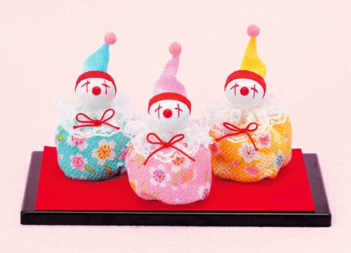 京ちりめんキット・ピエロのお手玉（パステル） |生地 和柄/和布