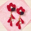 つまみ細工キット・彩花イヤリング（レッド）