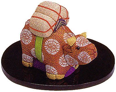 木目込人形キット・十二支・丑 |生地 和柄/和布/ちりめん手芸通販布がたり