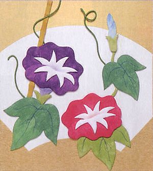 押絵キット・庭の朝顔 |生地 和柄/和布/ちりめん手芸通販布がたり