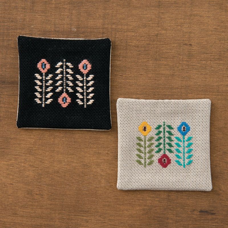 こぎんキット・テトハリBOX こぎん刺しコースター C |生地 和柄/和布