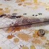 金襴生地（金らん）斜取り扇面桜（アイボリー/山吹）