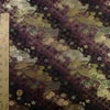 金襴生地(金らん)斜取り扇面桜(深紫/黒)