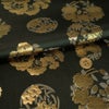 金襴生地(金らん) 金の花丸（黒）