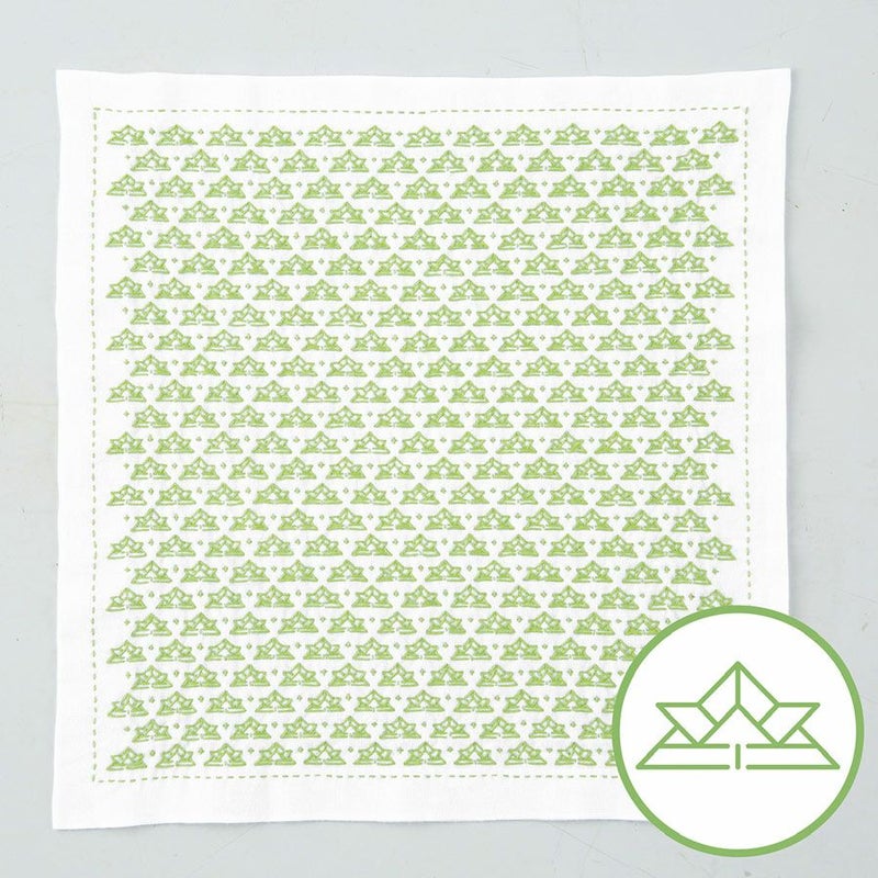 刺し子キット 一目刺しの花ふきん 兜 kabuto