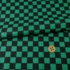 ダブルガーゼ生地 市松柄1.4cm角(黒/緑)
