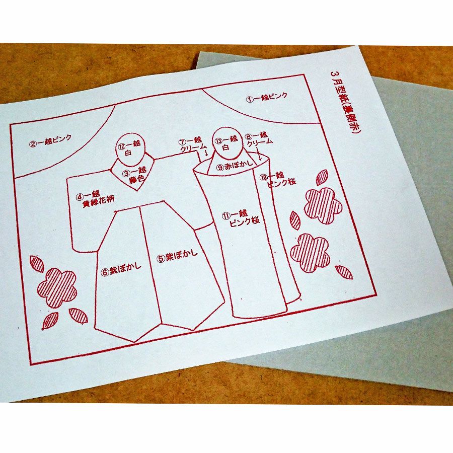 ひな祭りタペストリー手作りキット・月々の彩「3月ひいなの雅び