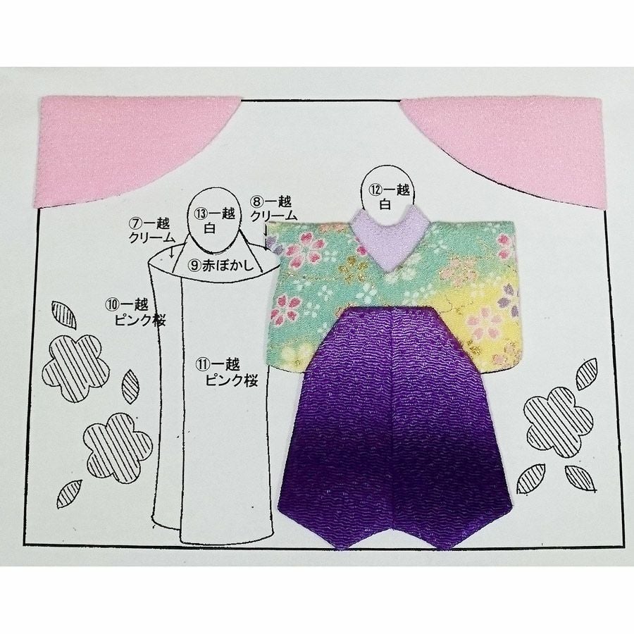 ひな祭りタペストリー手作りキット・月々の彩「3月ひいなの雅び