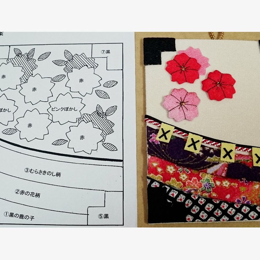 押絵キット・月々の彩「4月花かるた」 |生地 和柄/和布/ちりめん手芸