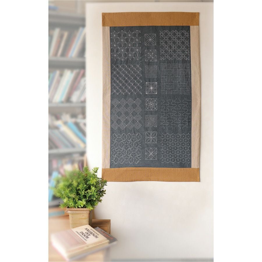 刺し子紬「伝統柄コレクション2」約108×61cm (洗うと消えるプリント